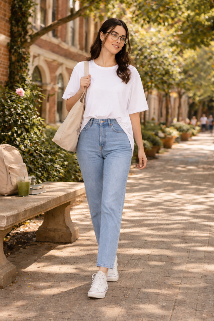 7 ways to style a basic white t-shirt
